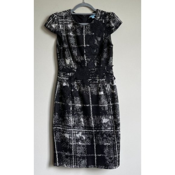 ANTONIO MELANI Black and Gray Midi Dress - Picture 1 of 9